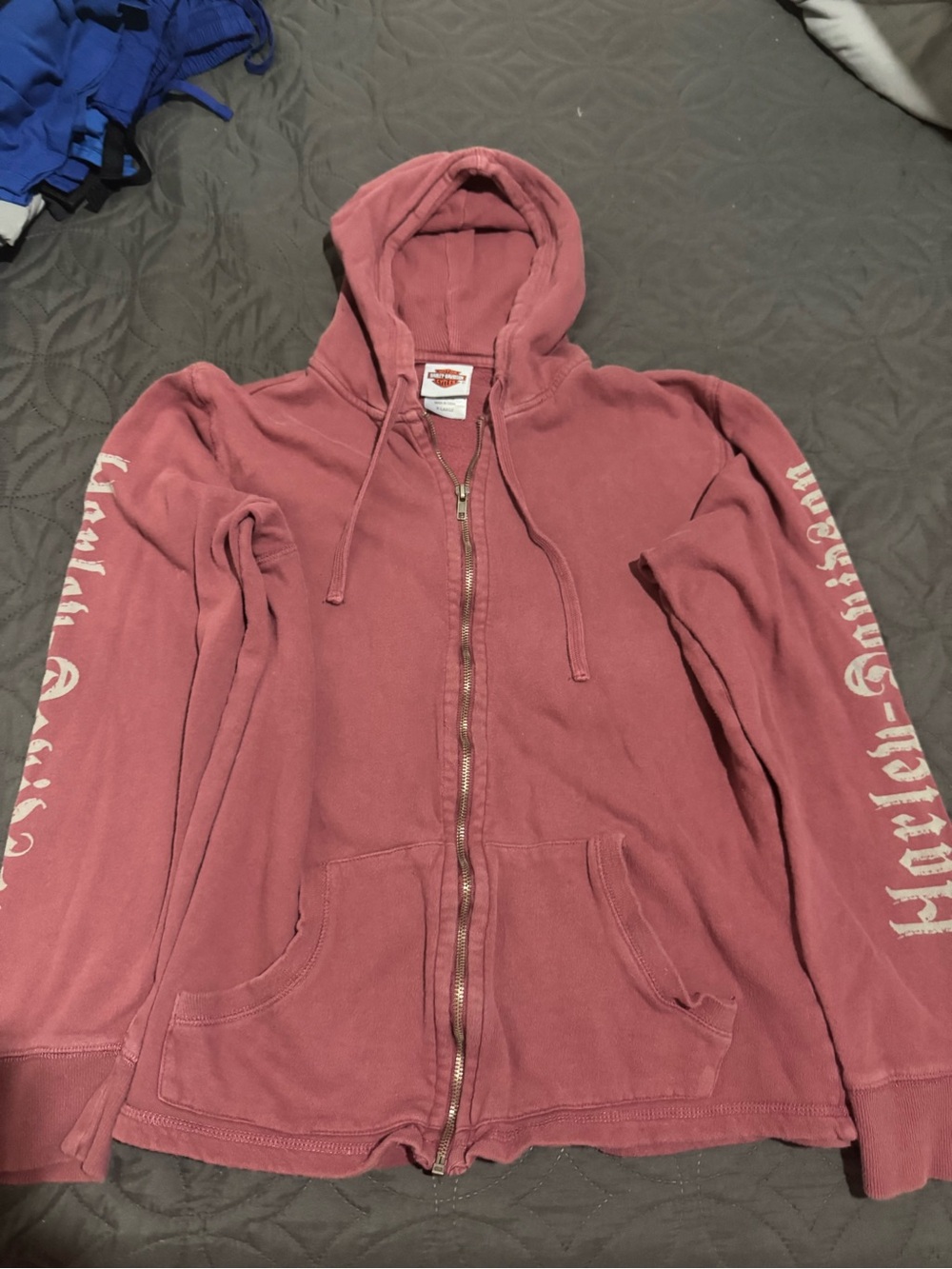 Women’s xl Harley-Davidson Dusty Rose Full-Zip Hoodie with Sleeve Logo